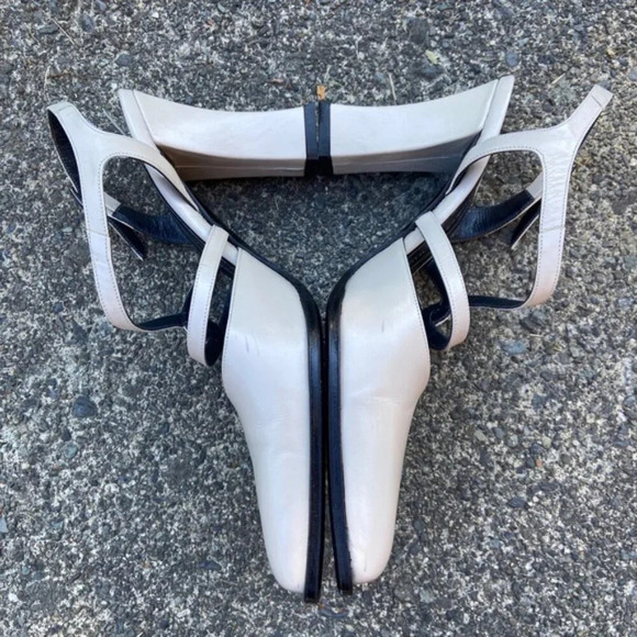 Franco Paolucci square toe leather strap heel Sz 35 - Picture 6 of 9